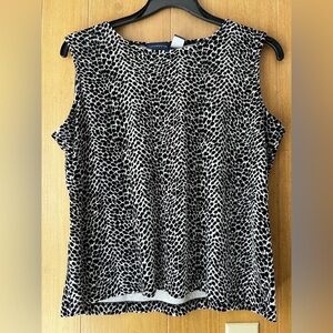 J. Jill Black and White Textured Blouse